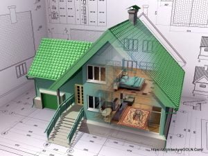 3D Isometric View the Residential House on Architect Drawing - Architecture GOLN [ architecturegoln.com ]