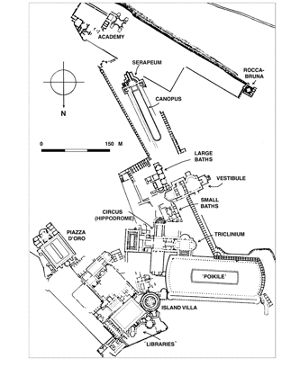 Figure 8.13  Tibur (Tivoli), Hadrian’s Villa, ad 118–134: general plan.